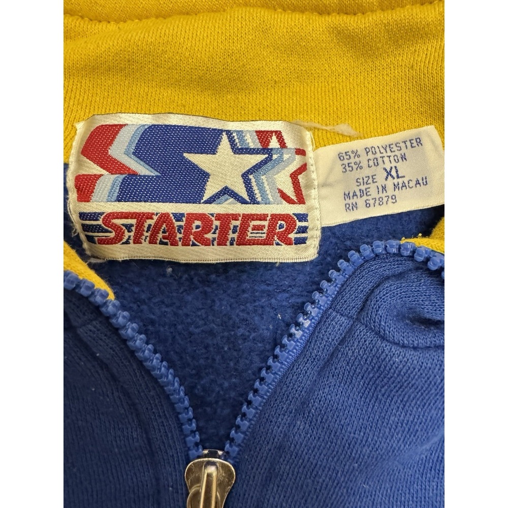 Vintage 90s Starter Los Angeles Rams Quarter Zip Pullover Men's XL - Picture 2 of 7
